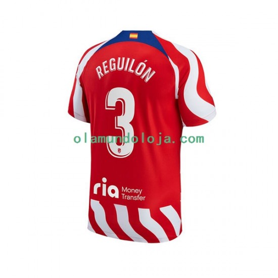 Camisola Atlético Madrid Sergio Reguilon 3 Homem Equipamento Primeiro 2022-2023 Manga Curta